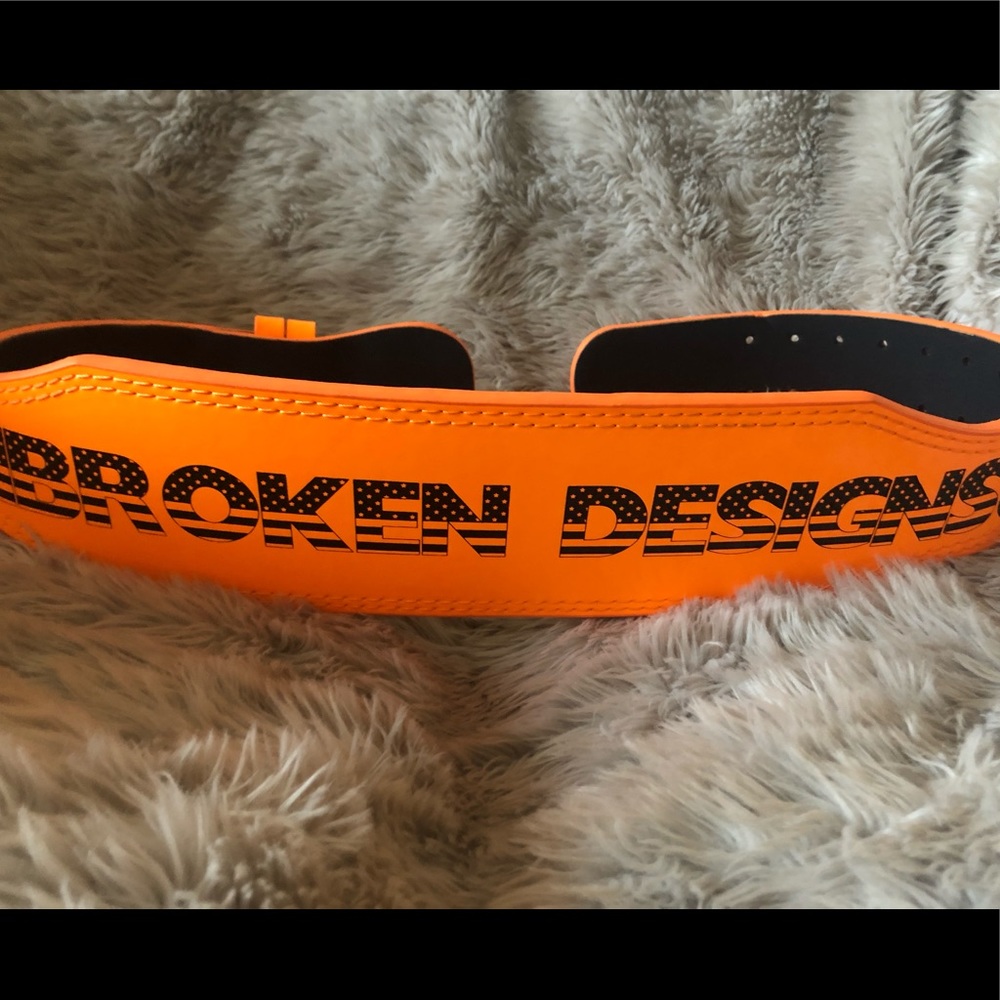 Brand New Patent Orange Leather Lifting Belt